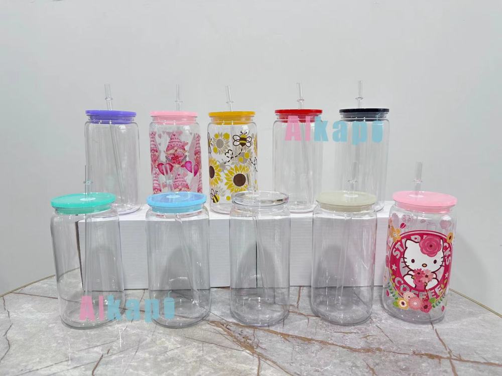 CHINESE WAREHOUSE 16oz Acrylic Plastic Tumblers With Straw