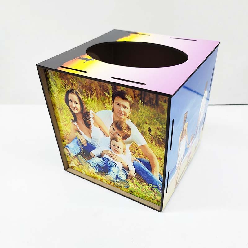 CHINESE WAREHOUSE Sublimation Wooden Decorative Tissue Box