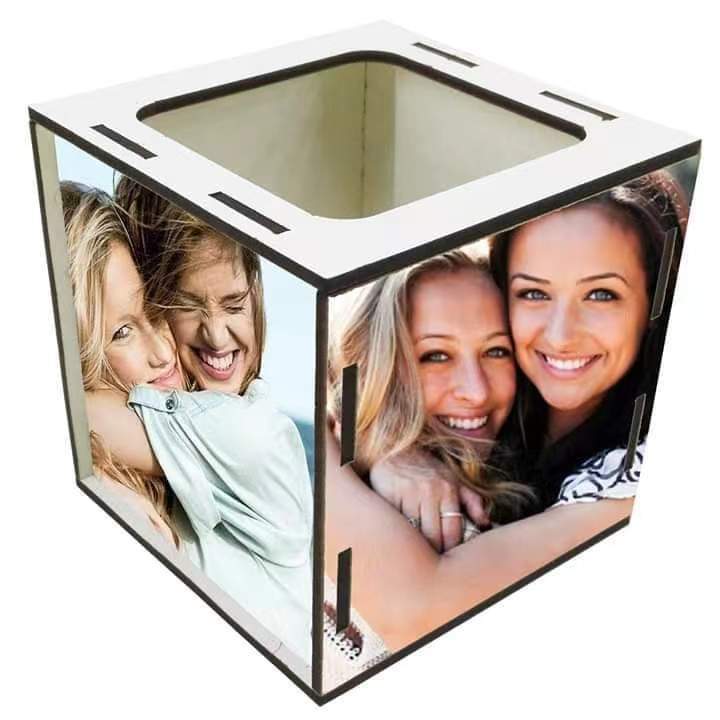 CHINESE WAREHOUSE Sublimation Wooden Decorative Tissue Box