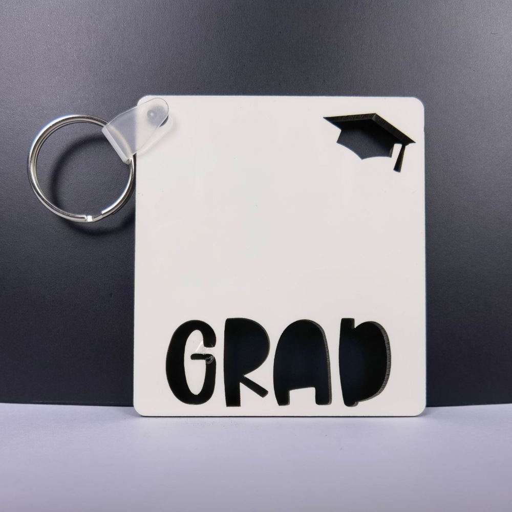CHINESE WAREHOUSE Granduation Sublimation MDF Keychain
