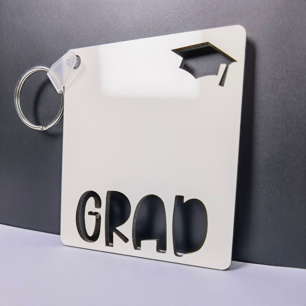 CHINESE WAREHOUSE Granduation Sublimation MDF Keychain