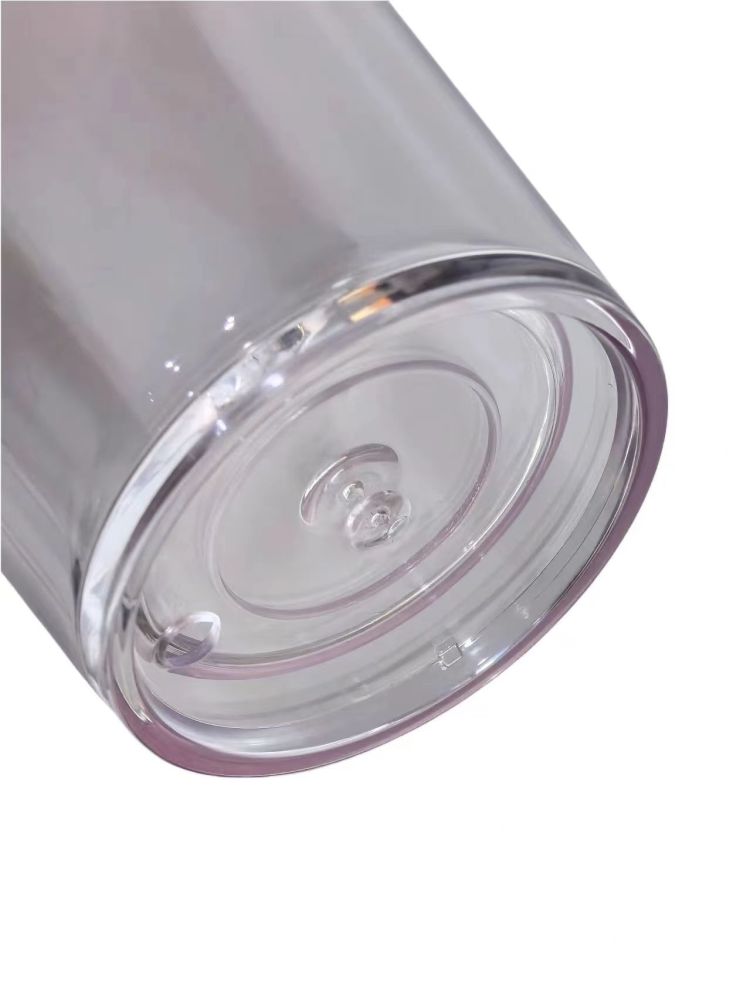 CHINESE WAREHOUSE 24oz Snow Globe Double-Wall Acrylic Tumbler With Straw