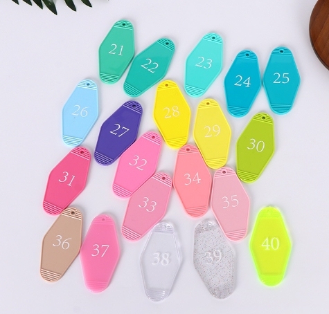 CHINESE WAREHOUSE Number Plate Keychain Mix Colors Ready To Ship
