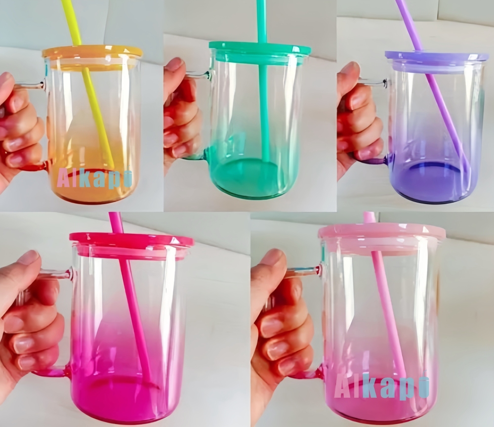 CHINESE WAREHOUSE 15oz/17oz Ombre Jelly Glass Mug