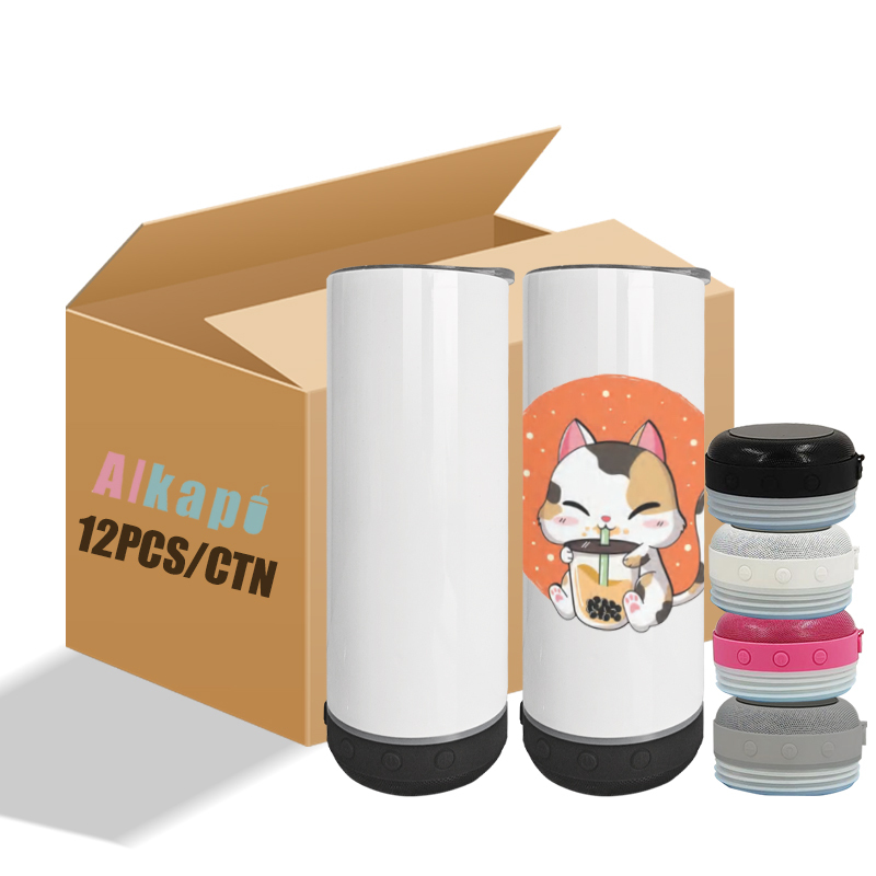 USA RTS 20oz Sublimation Speaker Tumbler With Plastic Straw(mixed and single color package)