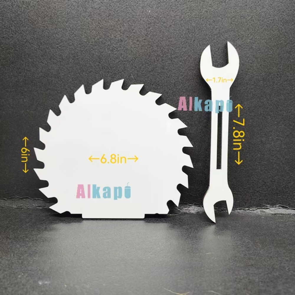 CHINESE WAREHOUSE  Father's Day Sublimation Spanner and Gearwheel Photo Plate