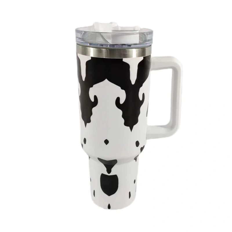 USA RTS 40oz V1 leopard print tumbler with handle