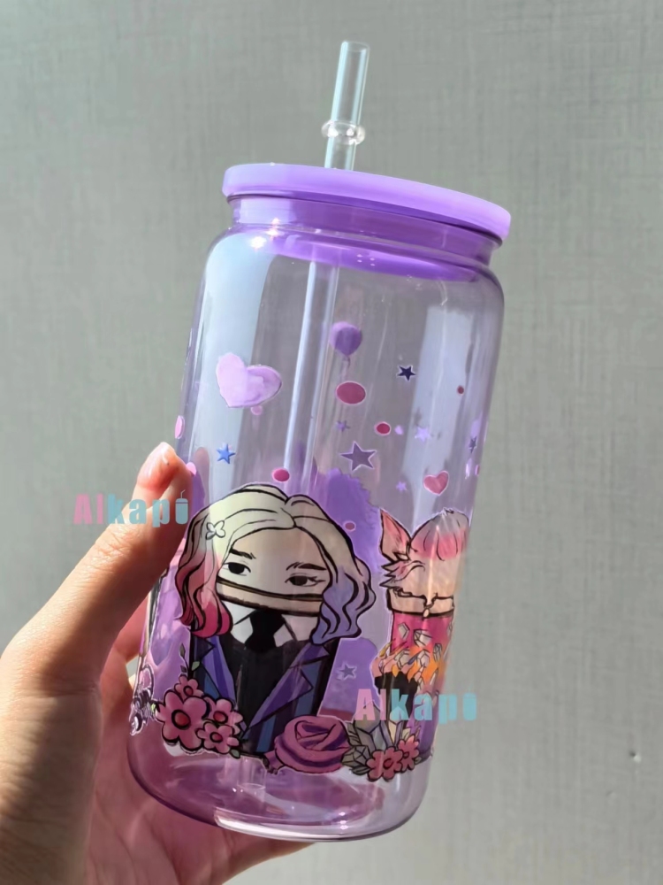 CHINESE WAREHOUSE 16oz Clear Colorful Jelly Acrylic Tumblers