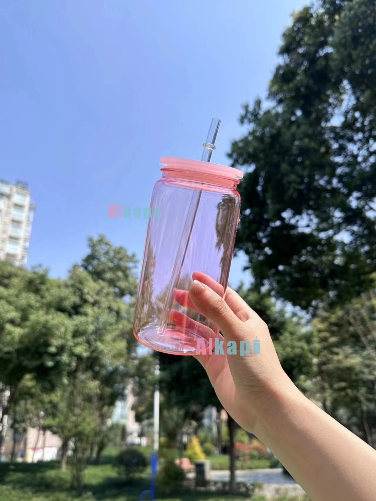 CHINESE WAREHOUSE 16oz Clear Colorful Jelly Acrylic Tumblers