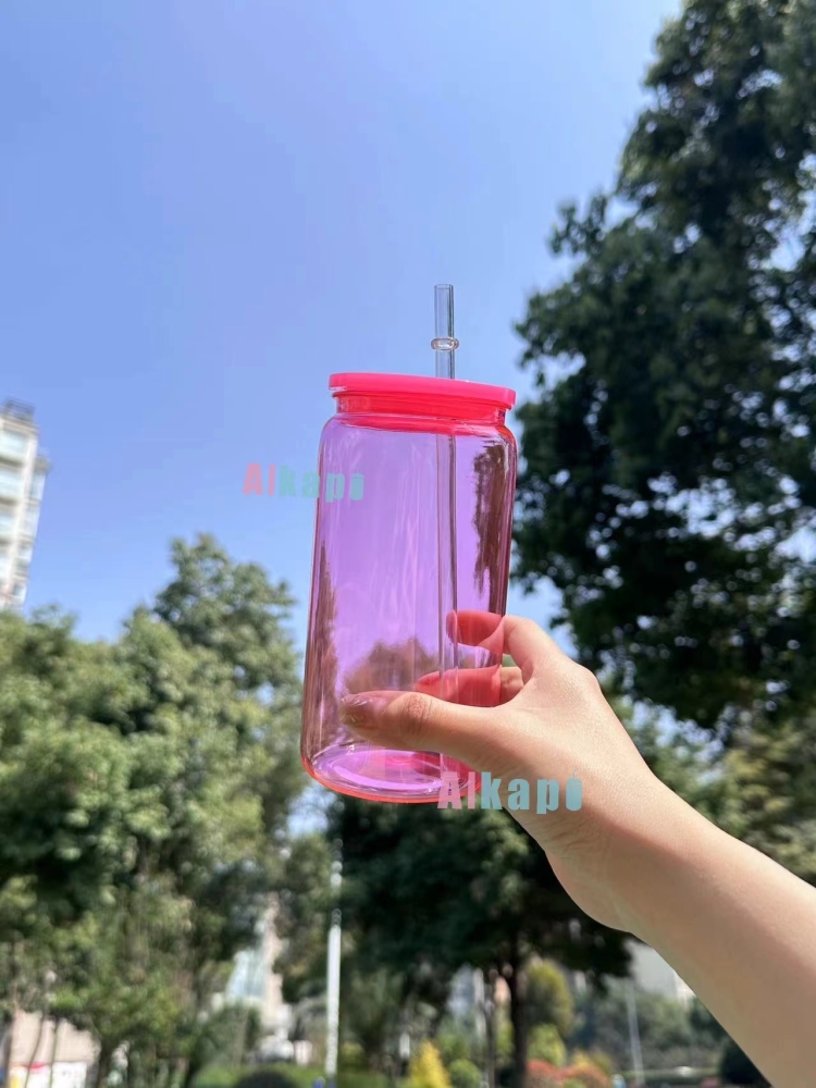 CHINESE WAREHOUSE 16oz Clear Colorful Jelly Acrylic Tumblers
