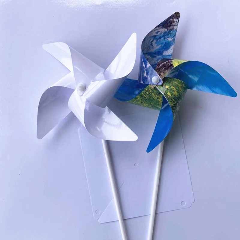 CHINESE WAREHOUSE Sublimation White Blank Windmill Power-Coated Paper