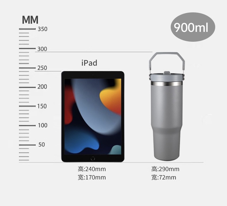 CHINESE WAREHOUSE 20oz 25oz 30oz High Quality Powder Coated Travel Tumblers With Handle