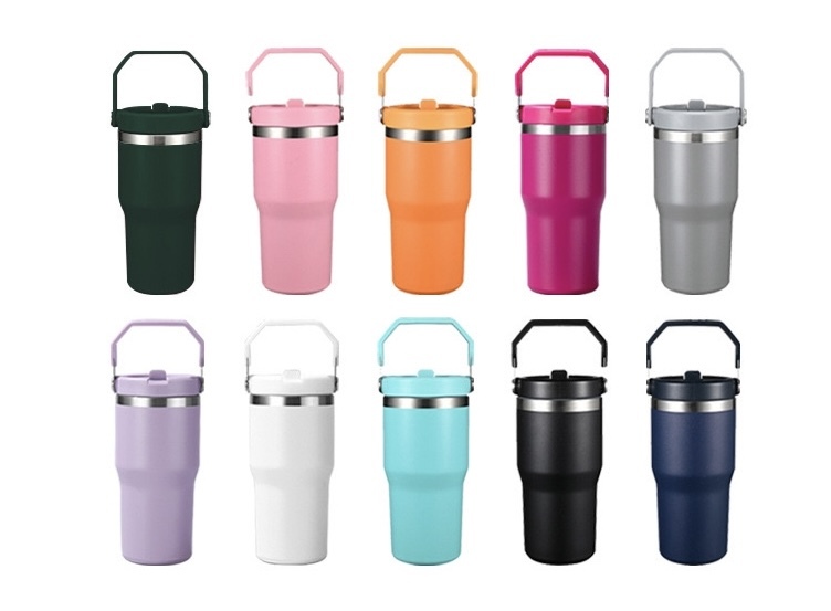 CHINESE WAREHOUSE 20oz 25oz 30oz High Quality Powder Coated Travel Tumblers With Handle
