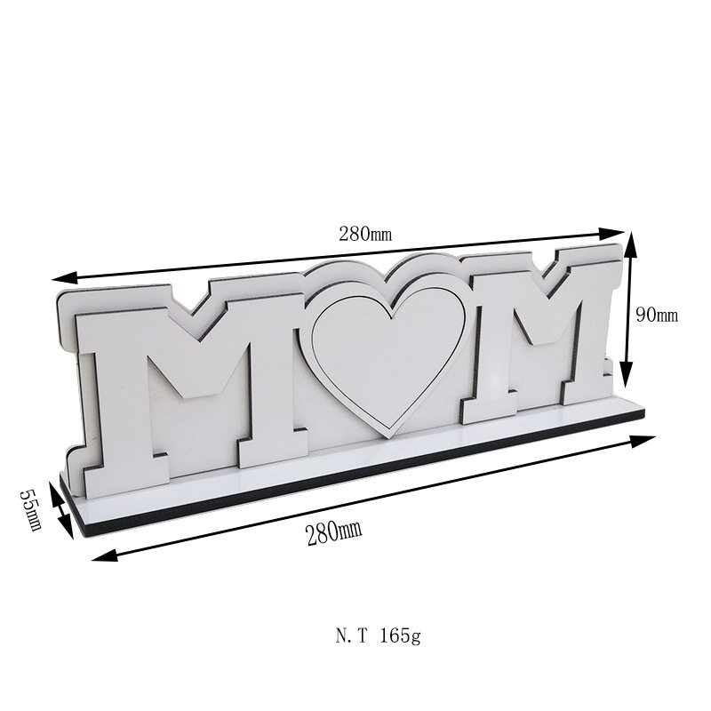 CHINESE WAREHOUSE  Father's Day Sublimation MDF Wooden Photo Display Stand