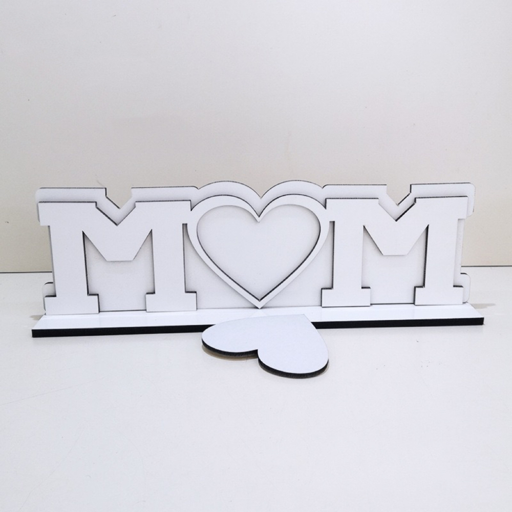 CHINESE WAREHOUSE  Father's Day Sublimation MDF Wooden Photo Display Stand