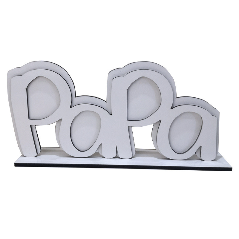CHINESE WAREHOUSE  Father's Day Sublimation MDF Wooden Photo Display Stand