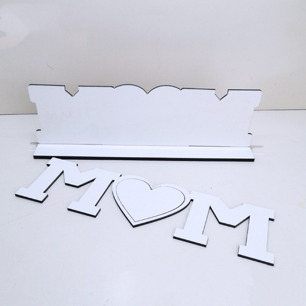 CHINESE WAREHOUSE  Father's Day Sublimation MDF Wooden Photo Display Stand