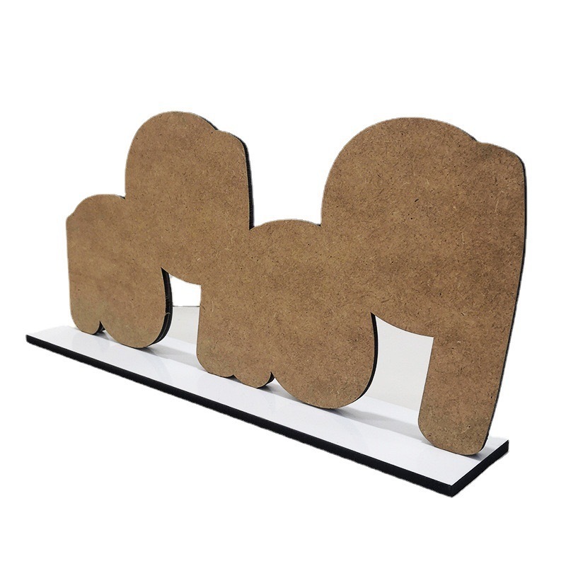 CHINESE WAREHOUSE  Father's Day Sublimation MDF Wooden Photo Display Stand