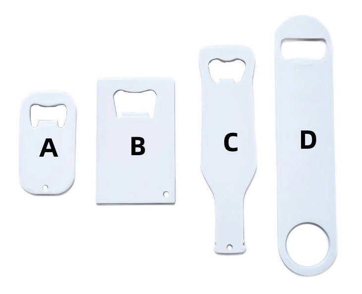 CHINESE WAREHOUSE Double-sided Metal Sublimation Blank Bottle Opener