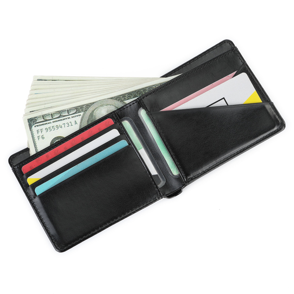 CHINESE WAREHOUSE Single Side/Double Side Sublimation PU Leather Men's Short Style Wallet Father's Day Gift