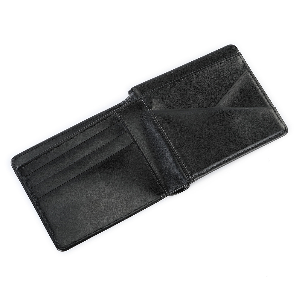 CHINESE WAREHOUSE Single Side/Double Side Sublimation PU Leather Men's Short Style Wallet Father's Day Gift