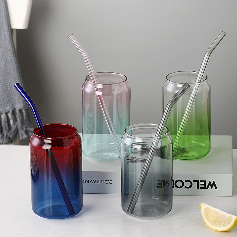 CHINESE WAREHOUSE 16oz Clear Gradient Glass Cola Can