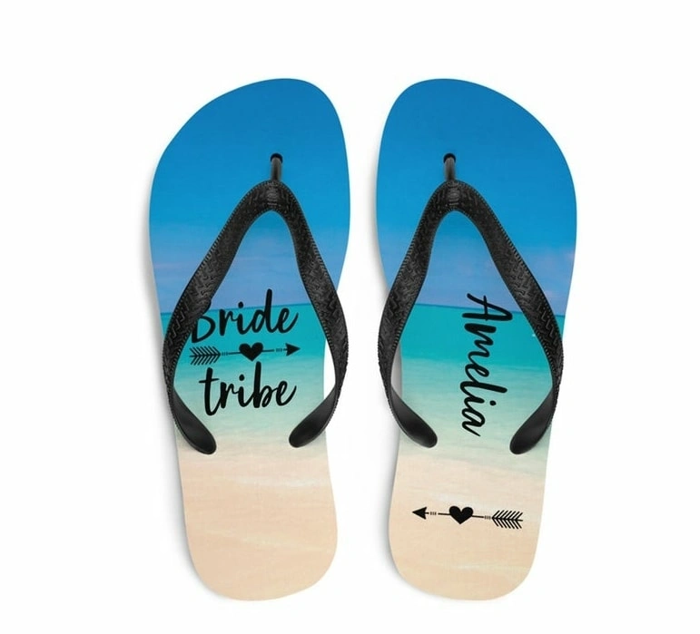 CHINESE WAREHOUSE Sublimation White Blanks Beach Flip Flops