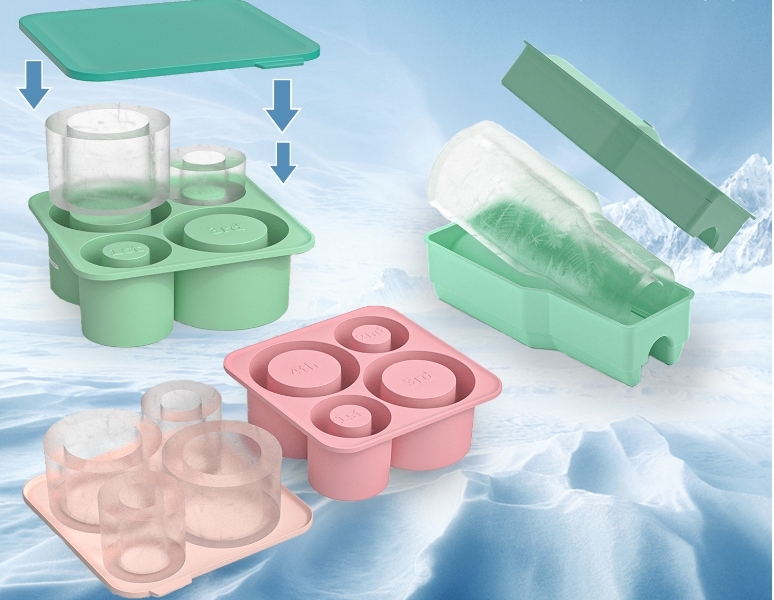 CHINESE WAREHOUSE Stanley Ice Tray Ice Making Mold Creative Easy Release Silicone Ice Grid