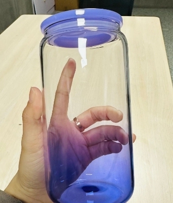 CHINESE WAREHOUSE 16oz Ombre Jelly Sublimation Glass Mug