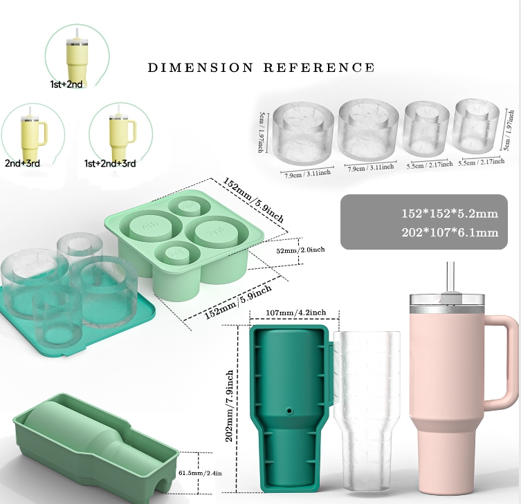 CHINESE WAREHOUSE Stanley Ice Tray Ice Making Mold Creative Easy Release Silicone Ice Grid