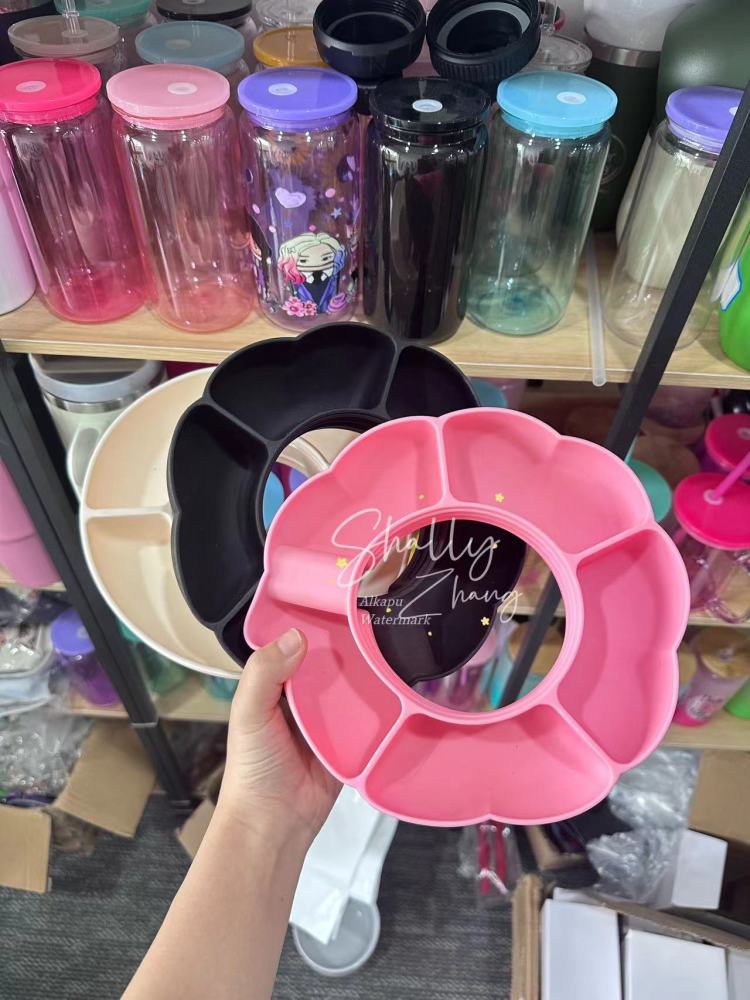 CHINESE WAREHOUSE 40oz Flower Shape Snack Lid