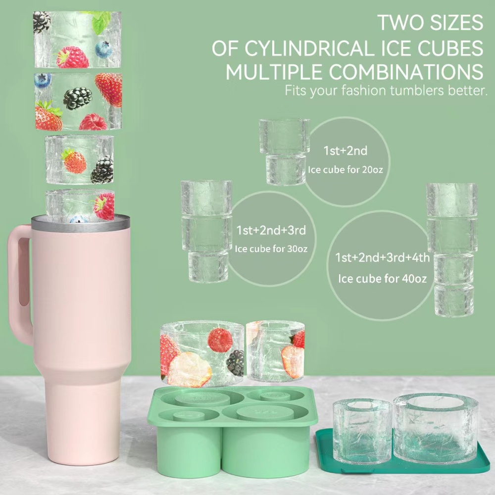 CHINESE WAREHOUSE Stanley Ice Tray Ice Making Mold Creative Easy Release Silicone Ice Grid