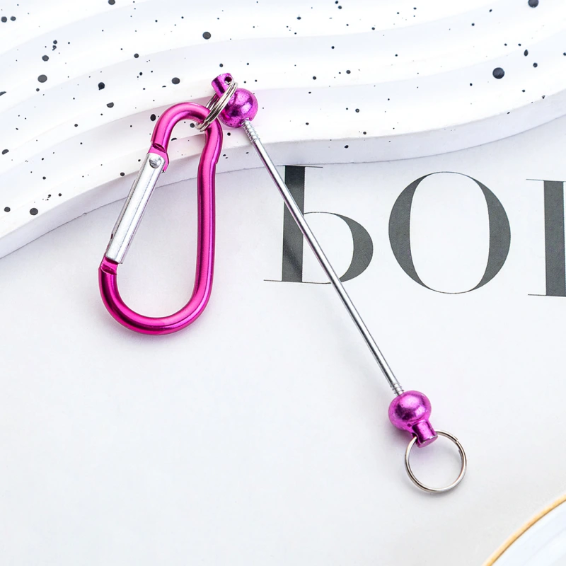 CHINESE WAREHOUSE Mix Colors Backpack Jewelry Carabiner Keychain Craft For Beads