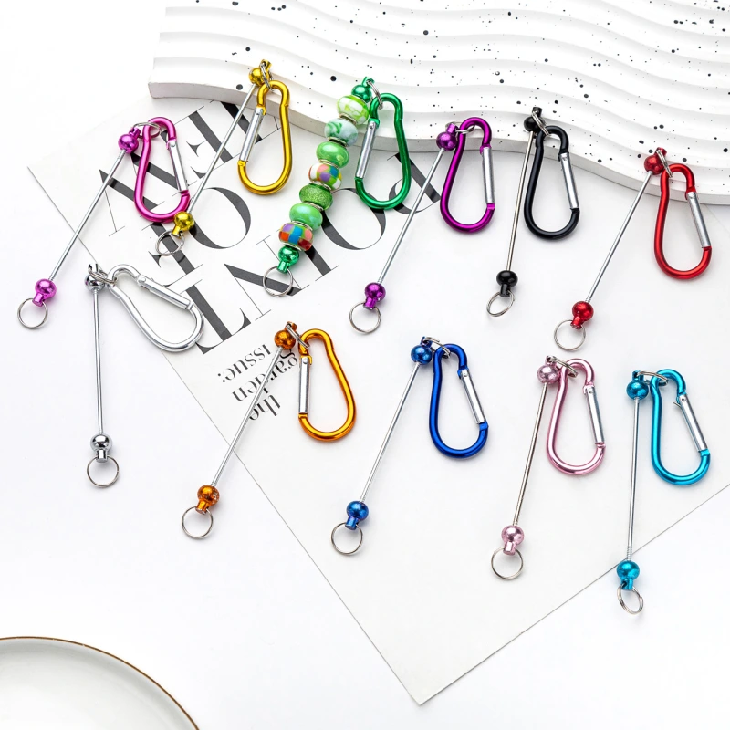 CHINESE WAREHOUSE Mix Colors Backpack Jewelry Carabiner Keychain Craft For Beads