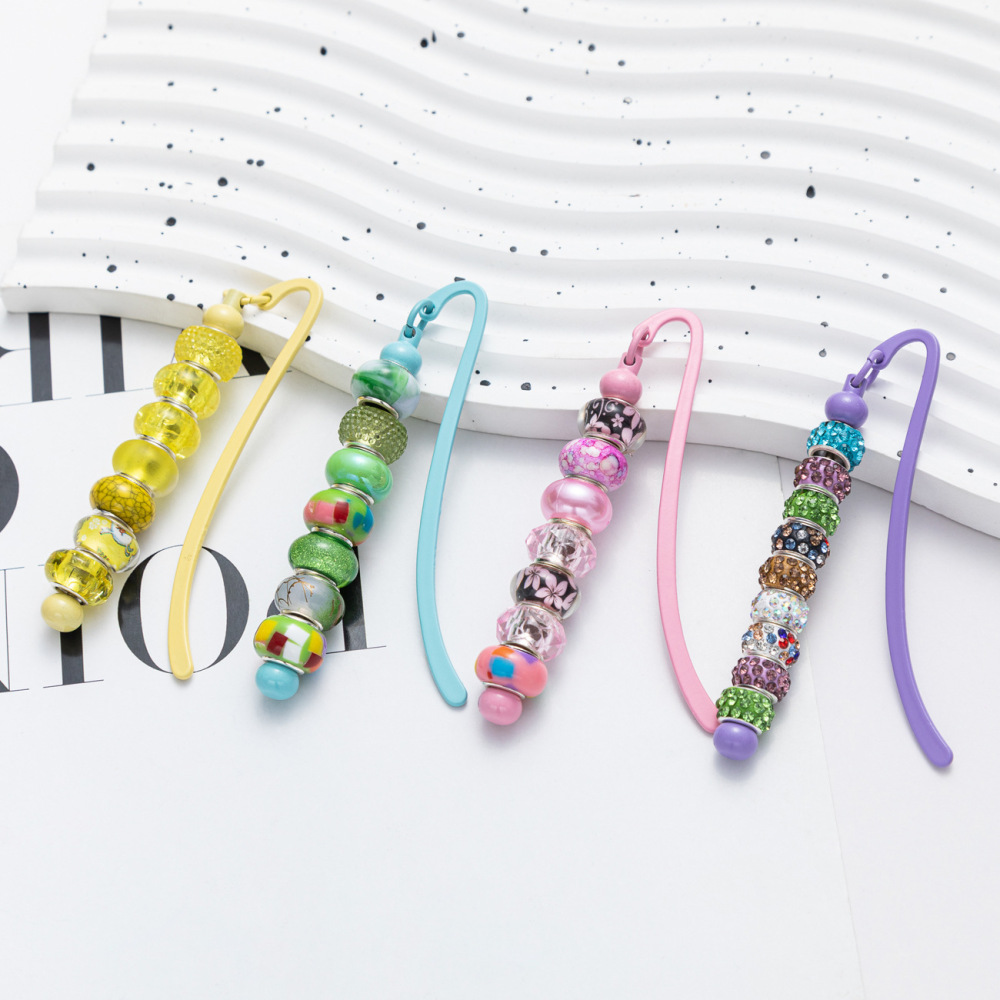 CHINESE WAREHOUSE Mix Colors Metal Beaded Bookmark Craft For Beads