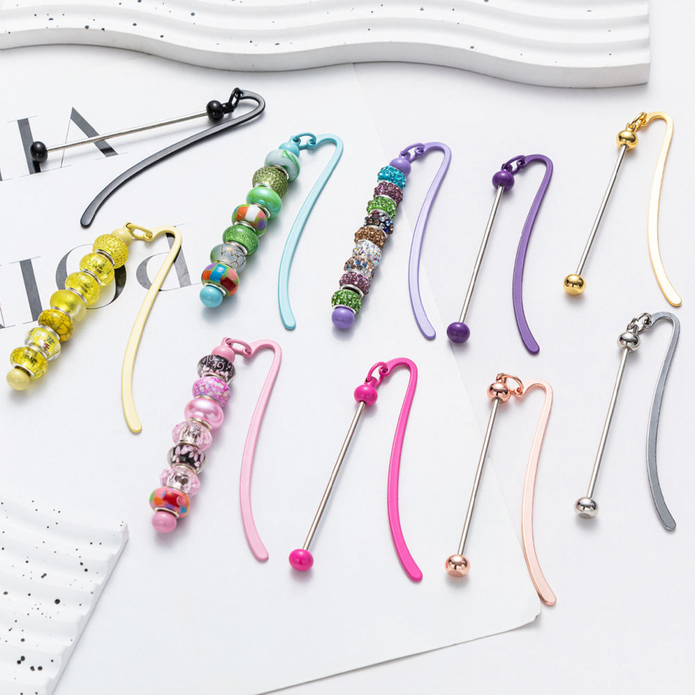 CHINESE WAREHOUSE Mix Colors Metal Beaded Bookmark Craft For Beads