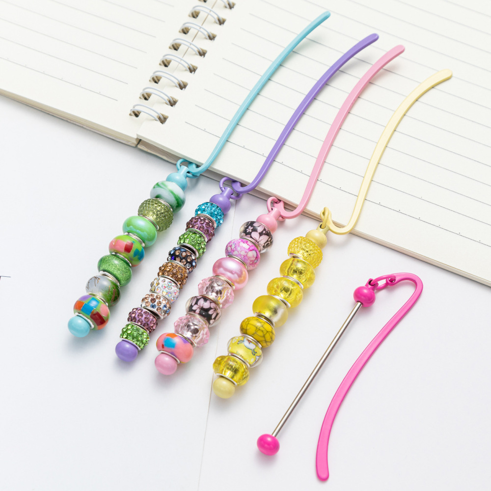 CHINESE WAREHOUSE Mix Colors Metal Beaded Bookmark Craft For Beads