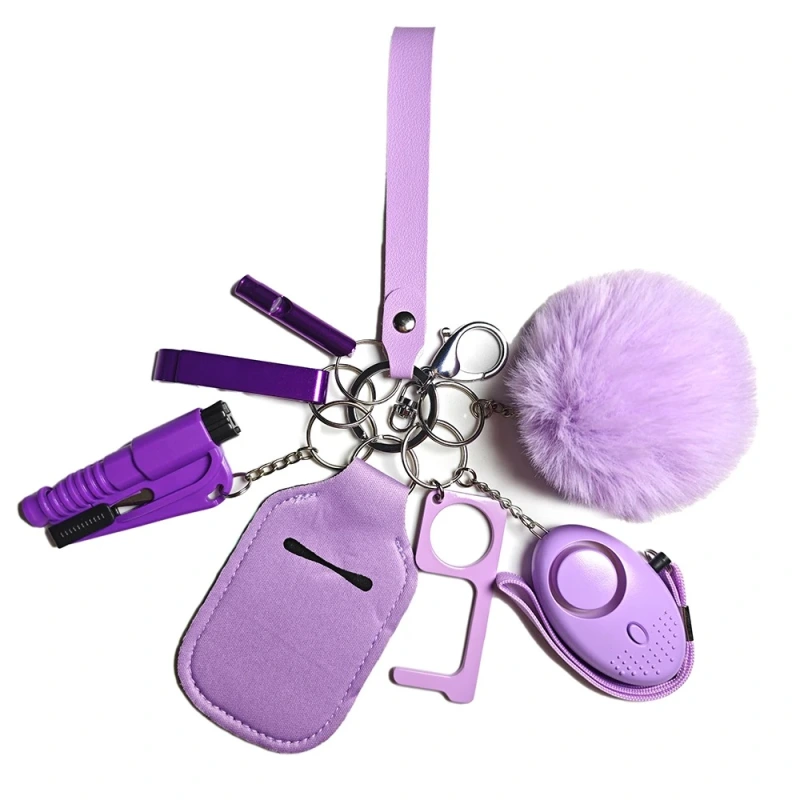 CHINESE WAREHOUSE Mix Colors Anti-wolf Suit Safety Keychains Alarms, Kubatons, Bottle Openers, Pepper Spray, Safety Whistles