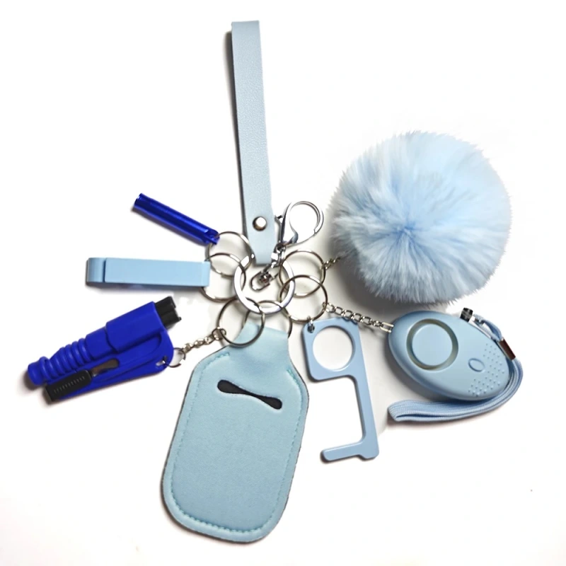 CHINESE WAREHOUSE Mix Colors Anti-wolf Suit Safety Keychains Alarms, Kubatons, Bottle Openers, Pepper Spray, Safety Whistles