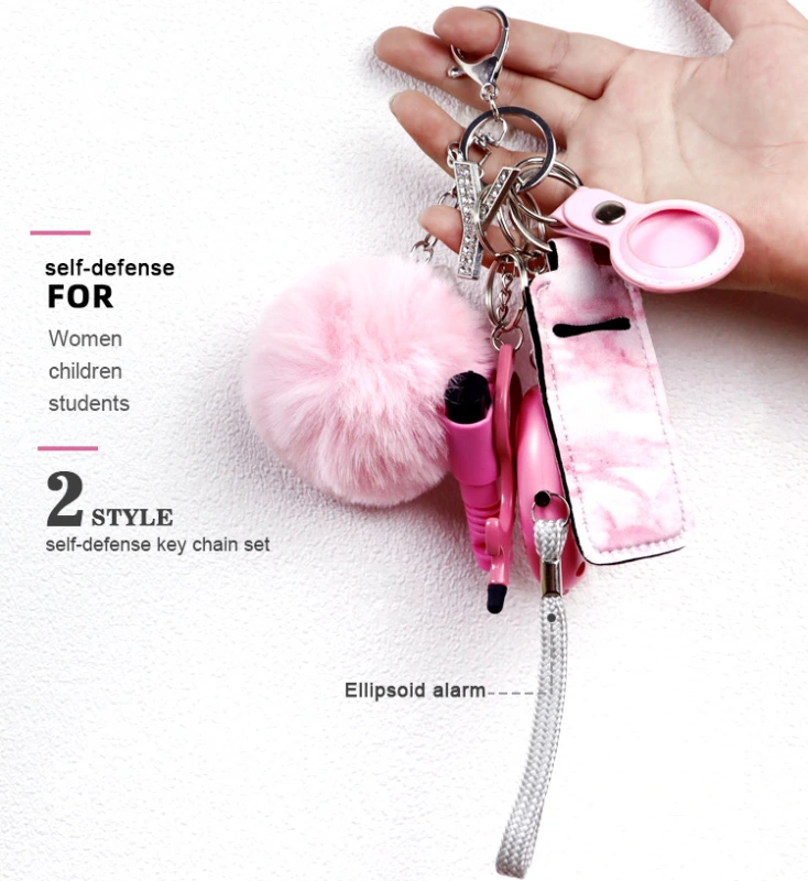 CHINESE WAREHOUSE Mix Colors Anti-wolf Suit Safety Keychains Alarms, Kubatons, Bottle Openers, Pepper Spray, Safety Whistles