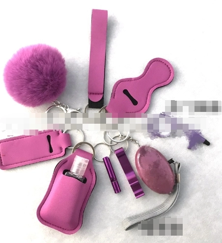 CHINESE WAREHOUSE Mix Colors Anti-wolf Suit Safety Keychains Alarms, Kubatons, Bottle Openers, Pepper Spray, Safety Whistles