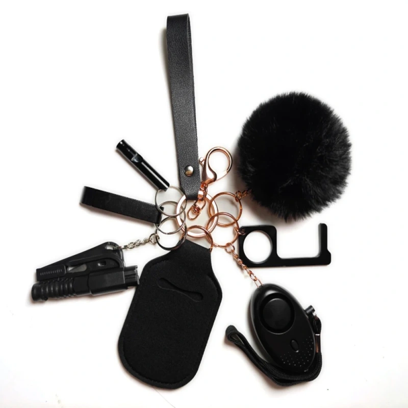 CHINESE WAREHOUSE Mix Colors Anti-wolf Suit Safety Keychains Alarms, Kubatons, Bottle Openers, Pepper Spray, Safety Whistles