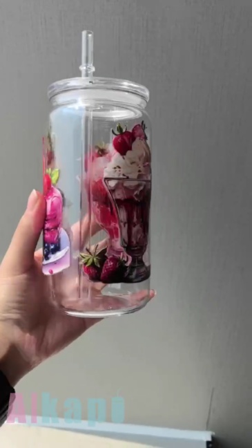 CHINESE WAREHOUSE 9.3*4.2 inch Double-Side UV DTF Wrap For 16oz Glass Can