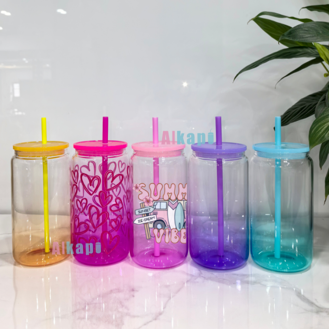 USA RTS 16oz Ombre Jelly Sublimation Glass Mug