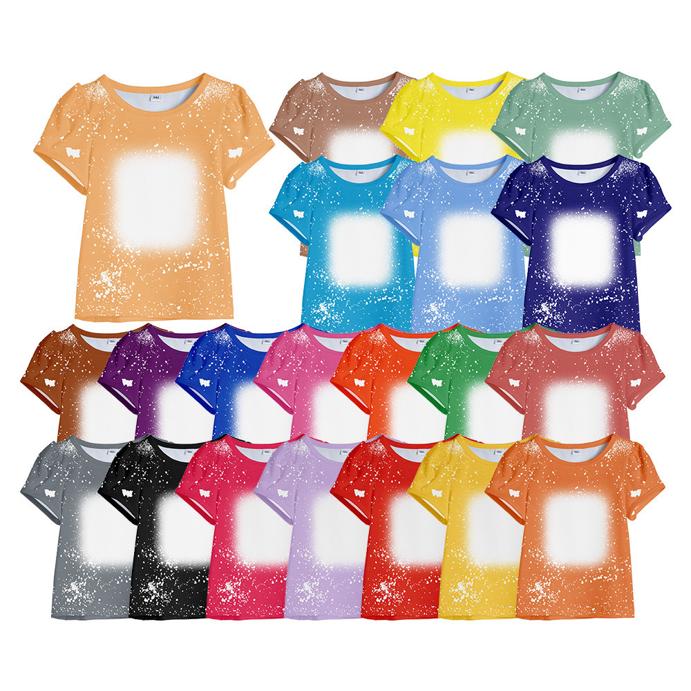 CHINESE WAREHOUSE Sub Bleach Baby Long Sleeve Shirts 21 colors Stocked 95% polyester+5% cotton