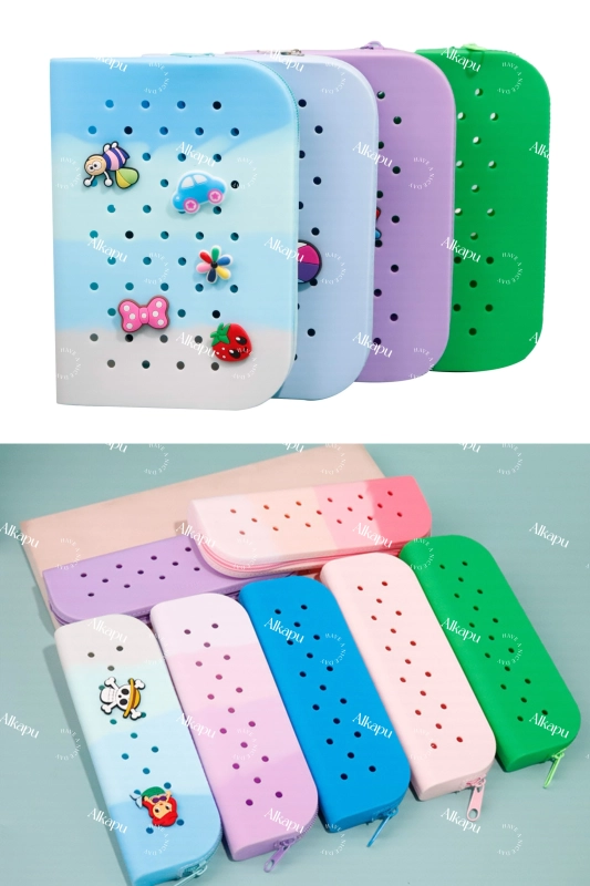 CHINESE WAREHOUSE Mix Size Silicone Pencil Case Mix Colors Ready To Ship