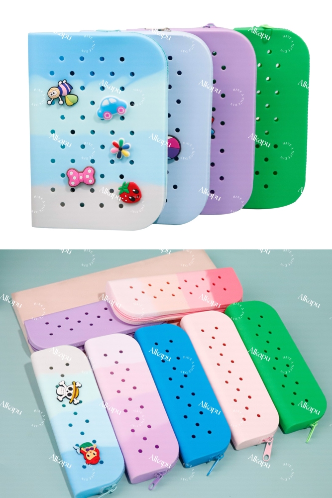 CHINESE WAREHOUSE Mix Size Silicone Pencil Case Mix Colors Ready To Ship