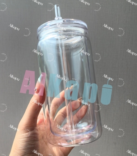 CHINESE WAREHOUSE Hot Sale 16oz Snow Globe Plastic Tumblers With Plug