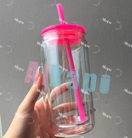CHINESE WAREHOUSE Hot Sale 16oz Snow Globe Plastic Tumblers With Plug