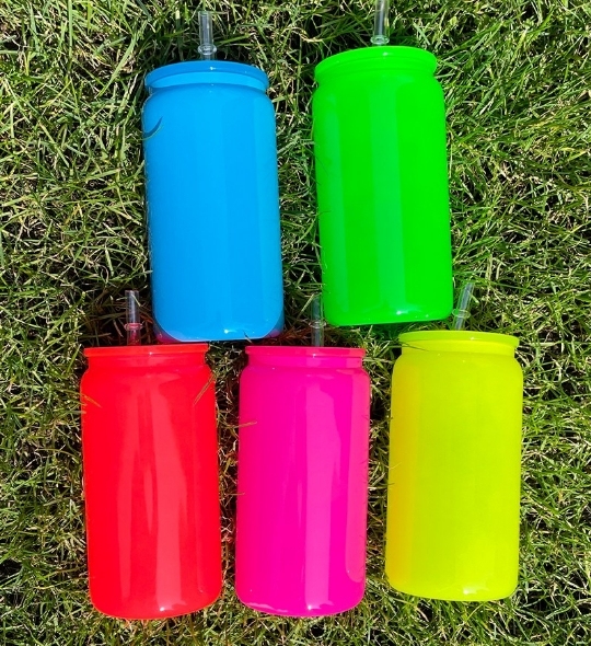 CHINESE WAREHOUSE Hot Sale 16oz Jelly Color Plastic Tumblers For UV DTF Stickers
